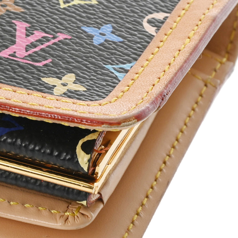 LOUIS VUITTON ルイヴィトン マルチカラー ポルトフォイユヴィエノワ ノワール M92988 レディース モノグラムマルチカラー 二つ折り財布 Bランク 中古 銀蔵