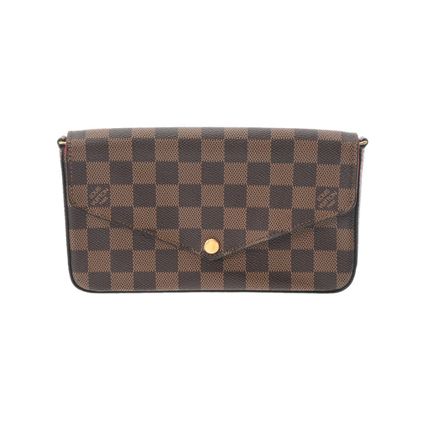 LOUIS VUITTON ルイヴィトン ダミエ ポシェットフェリシー チェーンウォレット ブラウン N63032 レディース ダミエキャンバス ショルダーバッグ ABランク 中古 銀蔵