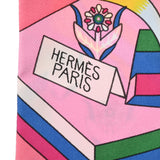 HERMES エルメス ツイリー SOURCE DE PEGASE ピンク/イエロー レディース シルク100％ スカーフ Aランク 中古 銀蔵