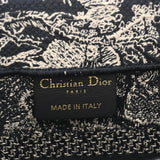 CHRISTIAN DIOR クリスチャンディオール ブックトート スモール ワル ドゥ ジュイ リバース エンブロイダリー 刺繍 ネイビー/ホワイト レディース ジャガード ハンドバッグ 新同 中古 銀蔵