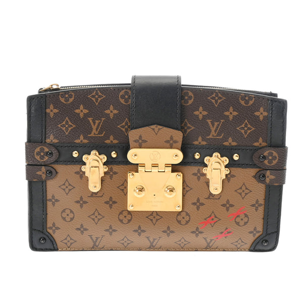 LOUIS VUITTON ルイヴィトン モノグラムリバース トランククラッチ  ブラウン M43596 レディース モノグラムキャンバス ショルダーバッグ ABランク 中古 銀蔵