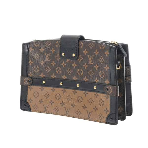 LOUIS VUITTON ルイヴィトン モノグラムリバース トランククラッチ  ブラウン M43596 レディース モノグラムキャンバス ショルダーバッグ ABランク 中古 銀蔵