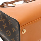 LOUIS VUITTON ルイヴィトン モノグラム オンマイサイド MM サフラン/ベージュ M56077 レディース レザー ハンドバッグ Aランク 中古 銀蔵
