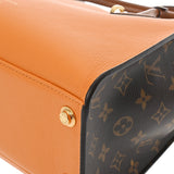 LOUIS VUITTON ルイヴィトン モノグラム オンマイサイド MM サフラン/ベージュ M56077 レディース レザー ハンドバッグ Aランク 中古 銀蔵