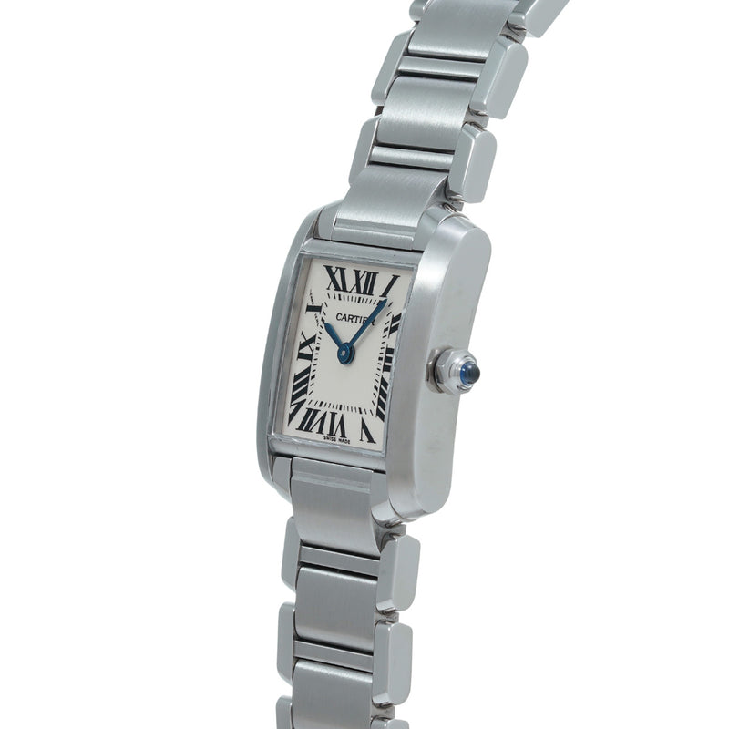 カルティエ タンク フランセーズ SM W51008Q3 ホワイト レディース 腕時計 クォーツ 中古 銀蔵