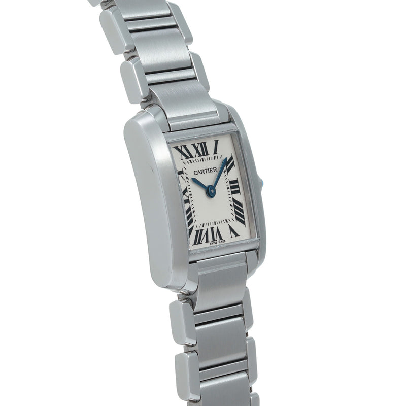 カルティエ タンク フランセーズ SM W51008Q3 ホワイト レディース 腕時計 クォーツ 中古 銀蔵