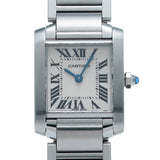 カルティエ タンク フランセーズ SM W51008Q3 ホワイト レディース 腕時計 クォーツ 中古 銀蔵