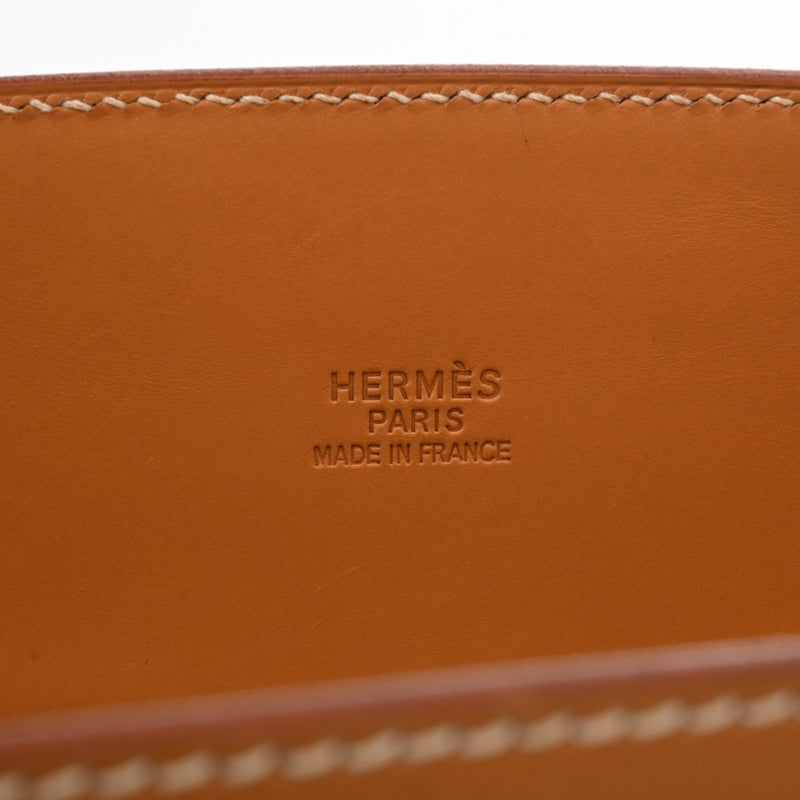 HERMES エルメス ホワイトバス GM ナチュラル □D刻印(2000年頃) ユニセックス ヴァッシュ ハンドバッグ ABランク 中古 銀蔵