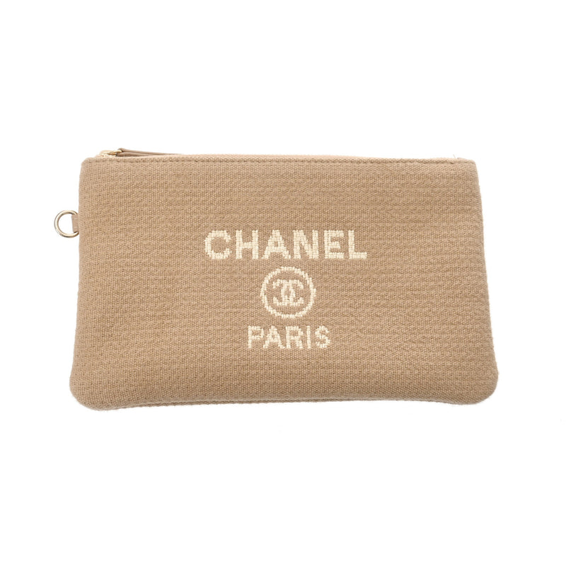 CHANEL シャネル ドーヴィル MM ベージュ レディース キャンバス トートバッグ Aランク 中古 銀蔵