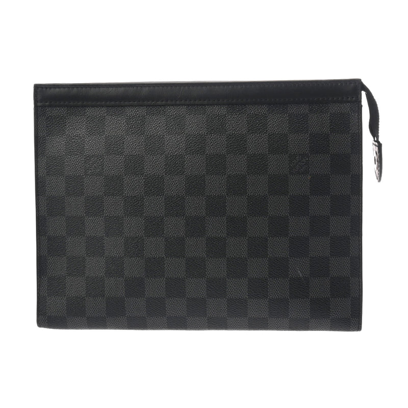 LOUIS VUITTON ルイヴィトン ダミエグラフィット ポシェットヴォワヤージュMM 黒/グレー N41696 メンズ ダミエグラフィットキャンバス クラッチバッグ ABランク 中古 銀蔵