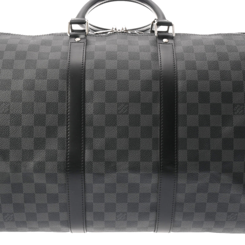 LOUIS VUITTON ルイヴィトン ダミエグラフィット キーポルバンドリエール55 2WAY 黒 N41413 メンズ ダミエグラフィットキャンバス ボストンバッグ Aランク 中古 銀蔵