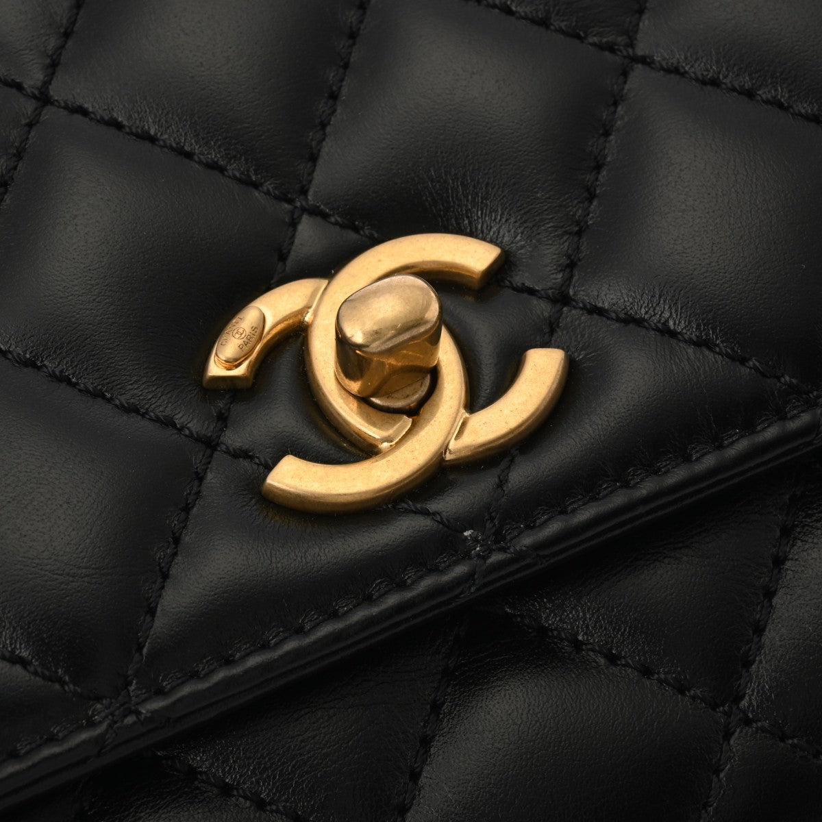 シャネル トップハンドル XXS 2WAY 42976 ブラック レディース カーフ