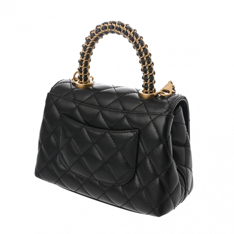 CHANEL ハンドバッグ ノベルティ品 カーフ ブラック シャネル トップハンドル XXS 2WAY 42976 ブラック レディース カーフ