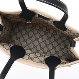 GUCCI グッチ プリント ミニトートバッグ 日本限定 ベージュ/ネイビー 772144 レディース キャンバス レザー ハンドバッグ 新同 中古 銀蔵