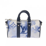 LOUIS VUITTON ルイヴィトン モノグラムウォーターカラー キーポル XS ホワイト/ブルー M45761 レディース モノグラムキャンバス ハンドバッグ Aランク 中古 銀蔵