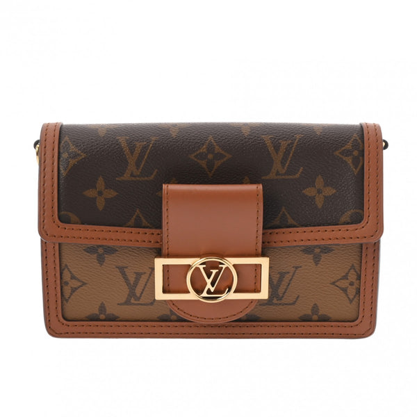 LOUIS VUITTON ルイヴィトン モノグラムリバース ポルトフォイユ ドーフィーヌ 2WAYクラッチ ブラウン M68746 レディース モノグラムキャンバス ショルダーバッグ Aランク 中古 銀蔵