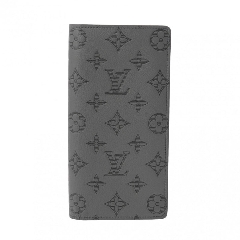 LOUIS VUITTON ルイヴィトン モノグラムシャドウ ポルトフォイユ ブラザ グレー M81355 メンズ レザー 長財布 Aランク 中古 銀蔵