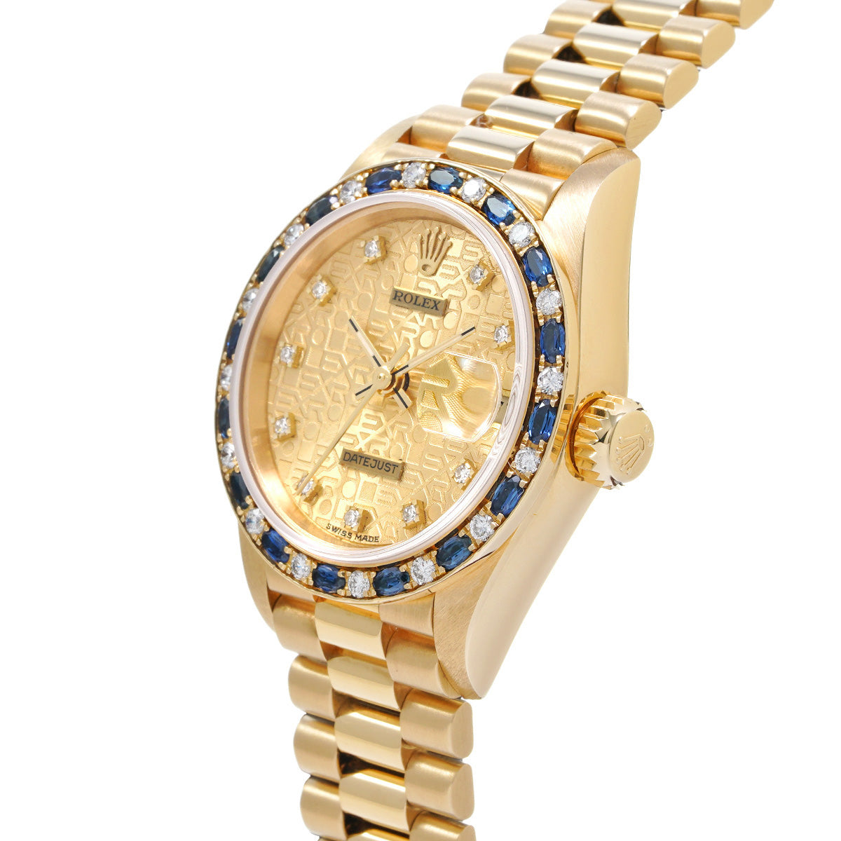 ロレックス デイトジャスト ダイヤ/サファイアベゼル レディース