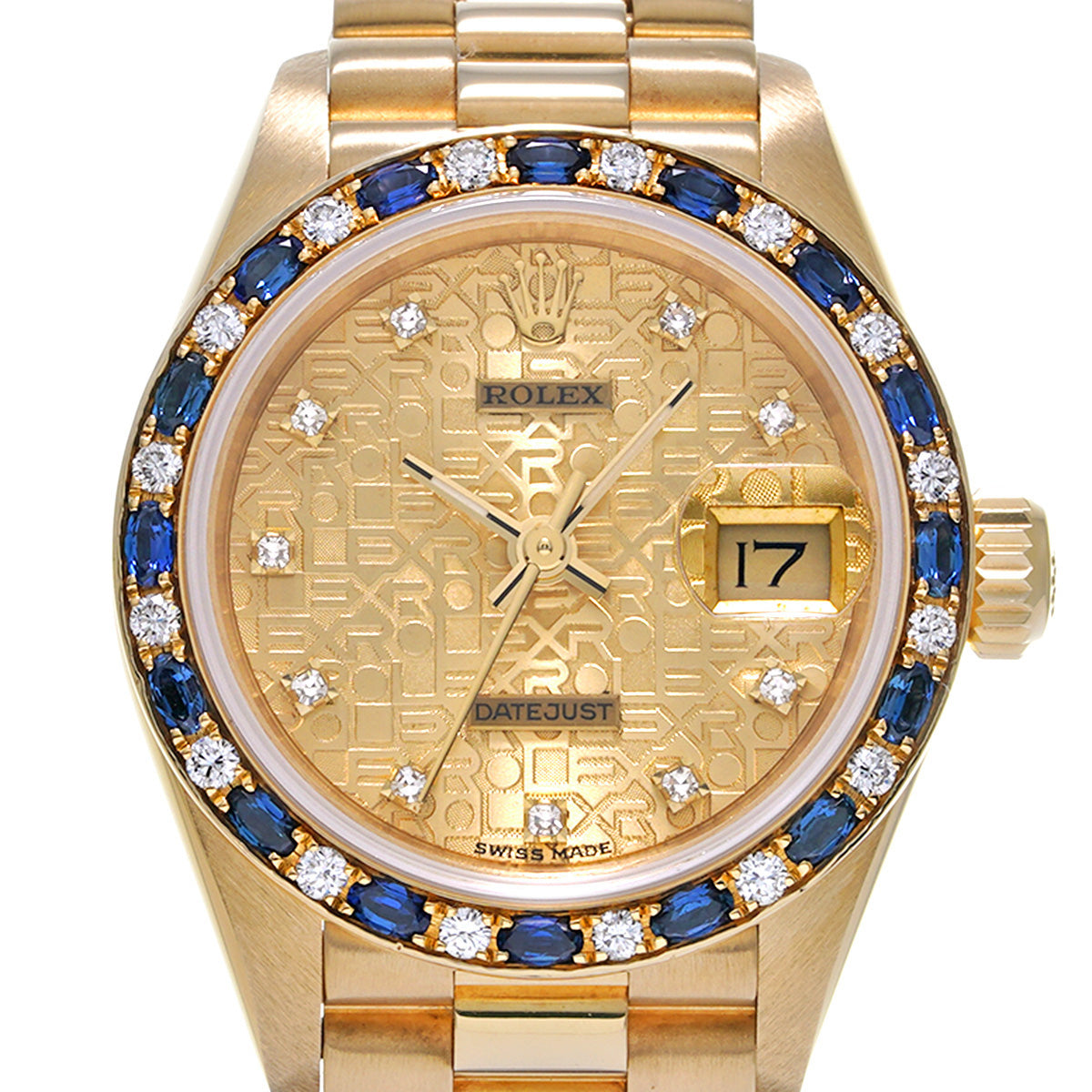 ロレックス デイトジャスト ダイヤ/サファイアベゼル レディース