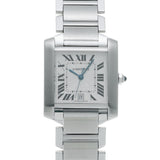 カルティエ タンク フランセーズ LM W51002Q3 ホワイト メンズ 腕時計 自動巻き 中古 銀蔵