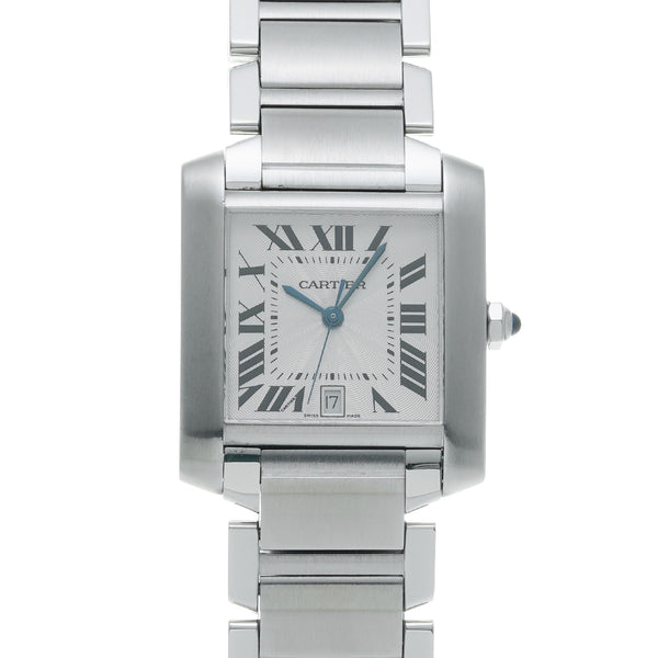 カルティエ タンク フランセーズ LM W51002Q3 ホワイト メンズ 腕時計 自動巻き 中古 銀蔵