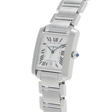 カルティエ タンク フランセーズ LM W51002Q3 ホワイト メンズ 腕時計 自動巻き 中古 銀蔵