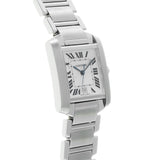 カルティエ タンク フランセーズ LM W51002Q3 ホワイト メンズ 腕時計 自動巻き 中古 銀蔵