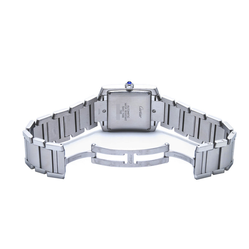 カルティエ タンク フランセーズ LM W51002Q3 ホワイト メンズ 腕時計 自動巻き 中古 銀蔵