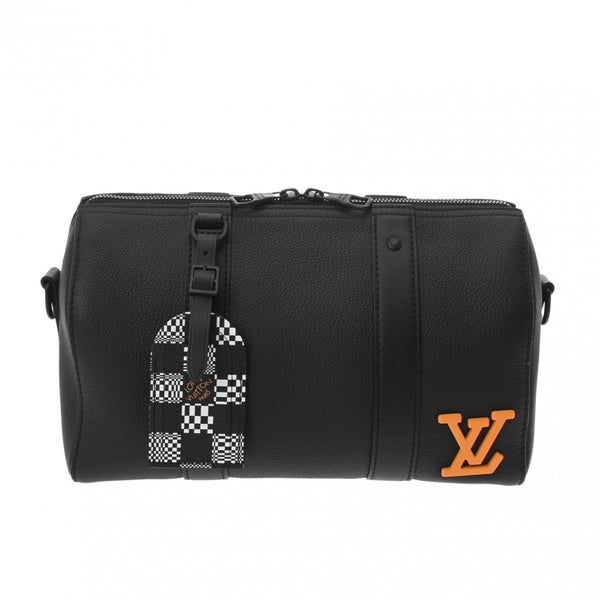 LOUIS VUITTON ルイヴィトン ダミエディストーテッド シティキーポル 黒 M57417 メンズ レザー ボストンバッグ Aランク 中古 銀蔵