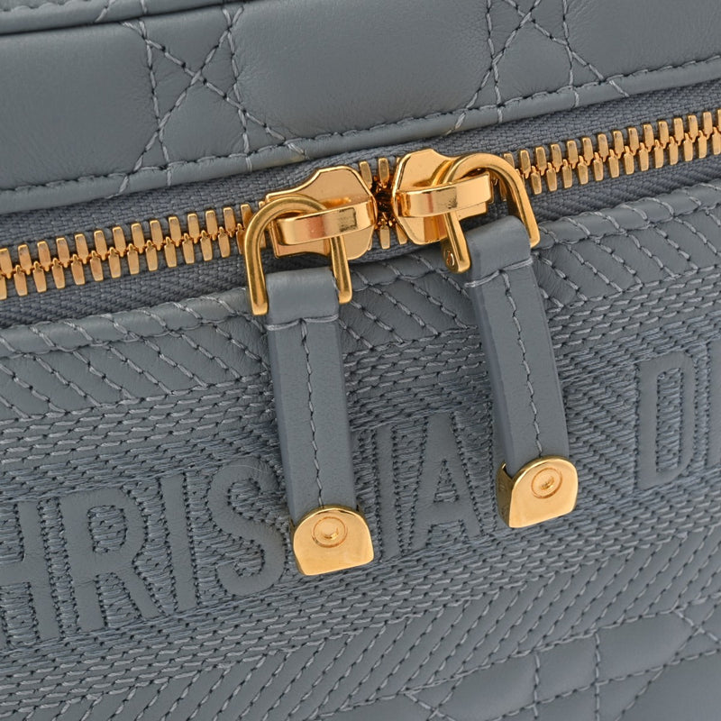 CHRISTIAN DIOR クリスチャンディオール DIORTRAVEL ヴァニティスモール ブルーグレー系 S5488UNTR_M41G レディース レザー ショルダーバッグ 新同 中古 銀蔵