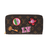 LOUIS VUITTON ルイヴィトン モノグラム ジッピーウォレット パッチーズ ブラウン M63392 レディース モノグラムキャンバス 長財布 新同 中古 銀蔵