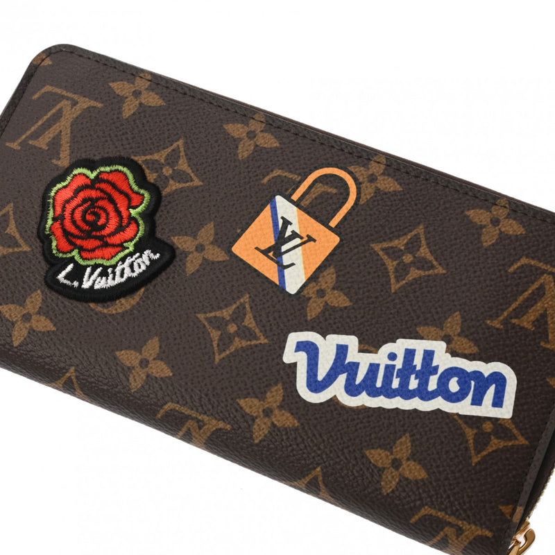 LOUIS VUITTON ルイヴィトン モノグラム ジッピーウォレット パッチーズ ブラウン M63392 レディース モノグラムキャンバス 長財布 新同 中古 銀蔵