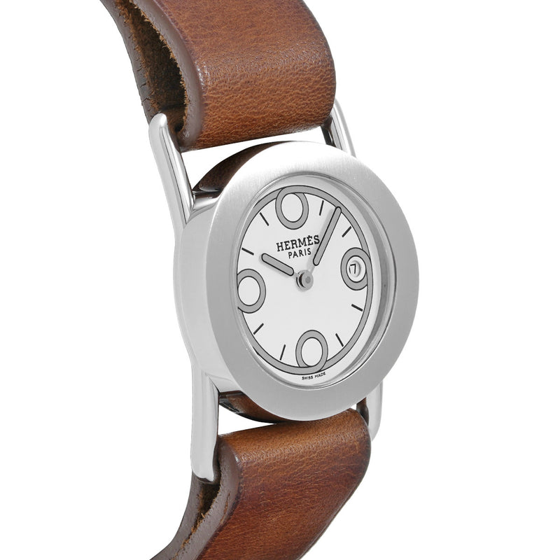 エルメス バレニア ロンド BR1.210 ホワイト レディース 腕時計 クォーツ 中古 銀蔵