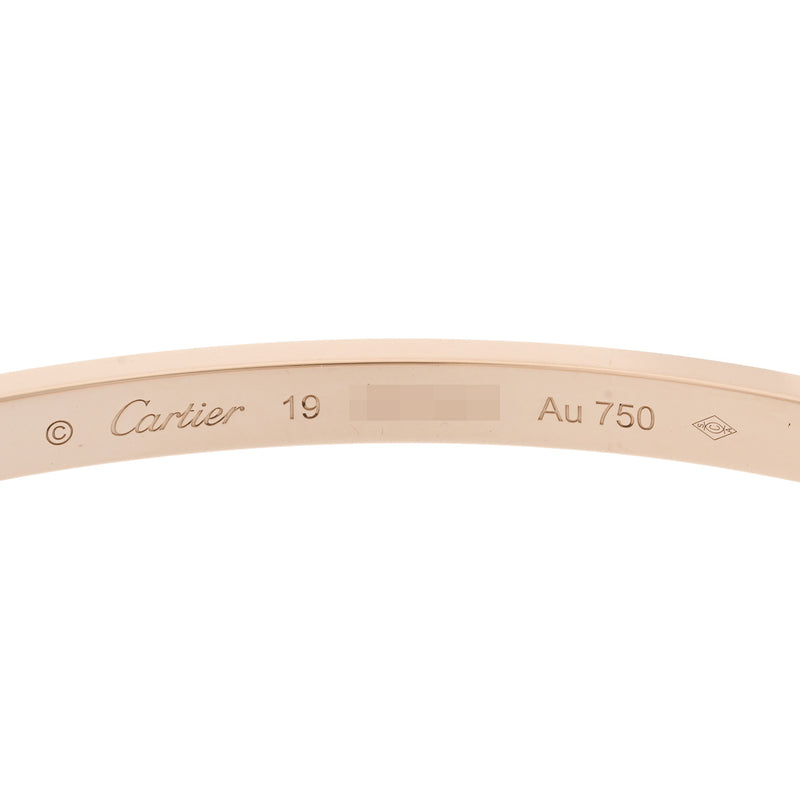 CARTIER カルティエ ラブブレスレット SM #19 パヴェダイヤ レディース K18ピンクゴールド ブレスレット Aランク 中古 銀蔵