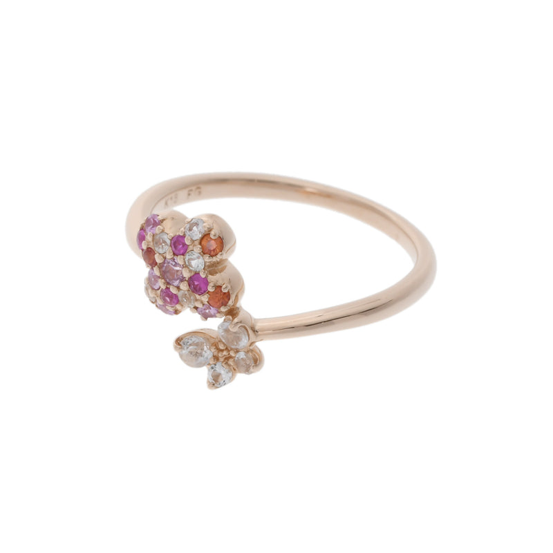 Ponte Vecchio ポンテヴェキオ フラワー 蝶モチーフ サファイア 0.18ct #9.5 9.5号 レディース K18ピンクゴールド リング・指輪 Aランク 中古 銀蔵