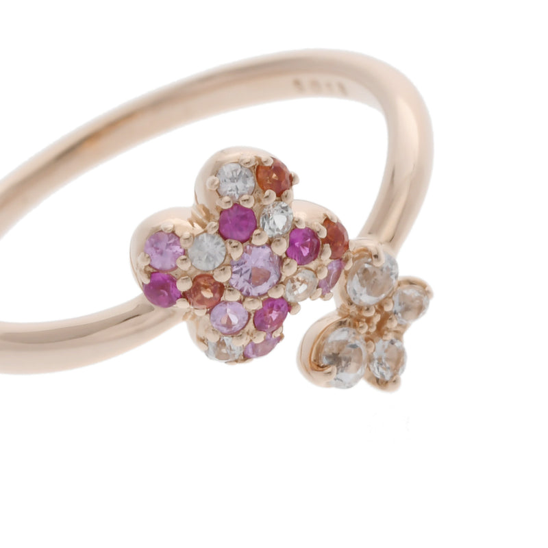 Ponte Vecchio ポンテヴェキオ フラワー 蝶モチーフ サファイア 0.18ct #9.5 9.5号 レディース K18ピンクゴールド リング・指輪 Aランク 中古 銀蔵