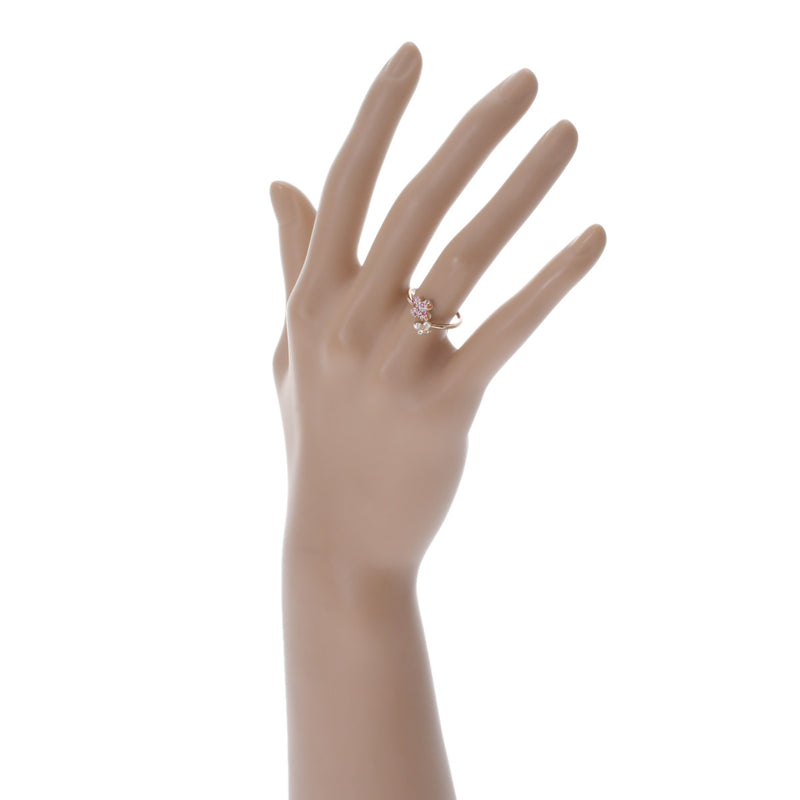 Ponte Vecchio ポンテヴェキオ フラワー 蝶モチーフ サファイア 0.18ct #9.5 9.5号 レディース K18ピンクゴールド リング・指輪 Aランク 中古 銀蔵