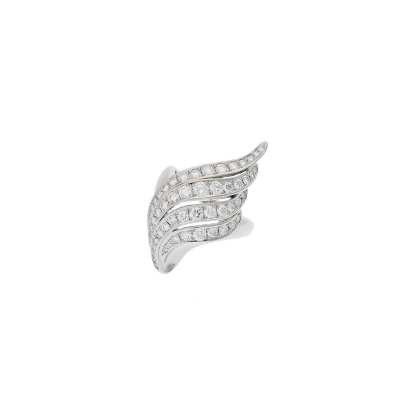 Queen クイーン 翼モチーフ ダイヤ1.45ct #12 12号 レディース Pt950プラチナ リング・指輪 Aランク 中古 銀蔵