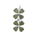 松井久子 ヒサコマツイ 2WAYペンダントトップ ダイヤ ネフライト クローバーモチーフ ユニセックス K18ホワイトゴールド WG ブローチ Aランク 中古 銀蔵