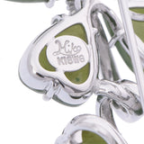 松井久子 ヒサコマツイ 2WAYペンダントトップ ダイヤ ネフライト クローバーモチーフ ユニセックス K18ホワイトゴールド WG ブローチ Aランク 中古 銀蔵