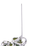 松井久子 ヒサコマツイ 2WAYペンダントトップ ダイヤ ネフライト クローバーモチーフ ユニセックス K18ホワイトゴールド WG ブローチ Aランク 中古 銀蔵