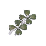 松井久子 ヒサコマツイ 2WAYペンダントトップ ダイヤ ネフライト クローバーモチーフ ユニセックス K18ホワイトゴールド WG ブローチ Aランク 中古 銀蔵