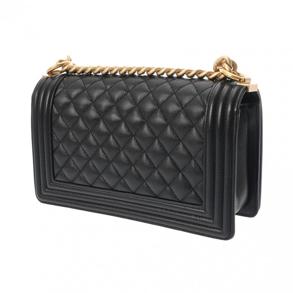 CHANEL シャネル ボーイシャネル チェーンショルダー 25cm ブラック A67086 レディース キャビアスキン ショルダーバッグ Aランク 中古 銀蔵