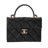 CHANEL シャネル マトラッセ トップハンドル 2WAY ブラック AS4711 レディース キャビアスキン ショルダーバッグ Aランク 中古 銀蔵