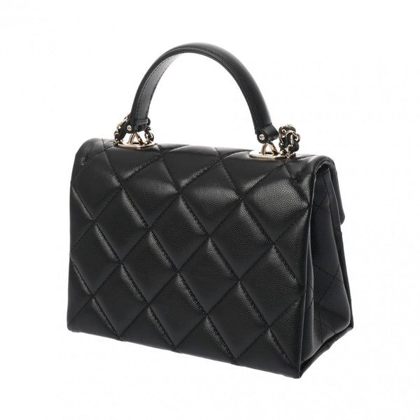 CHANEL シャネル マトラッセ トップハンドル 2WAY ブラック AS4711 レディース キャビアスキン ショルダーバッグ Aランク 中古 銀蔵