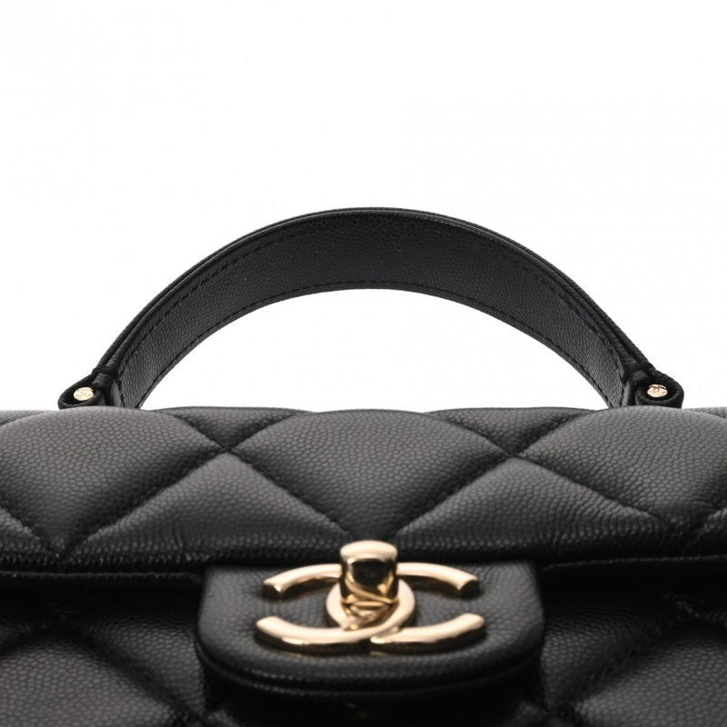 CHANEL シャネル マトラッセ トップハンドル 2WAY ブラック AS4711 レディース キャビアスキン ショルダーバッグ Aランク 中古 銀蔵