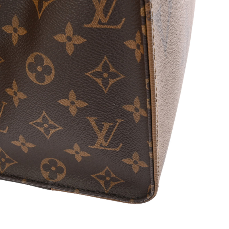 LOUIS VUITTON ルイヴィトン モノグラムジャイアント オンザゴー MM 新型 ブラウン M45321 レディース レザー ハンドバッグ Aランク 中古 銀蔵