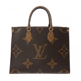 LOUIS VUITTON ルイヴィトン モノグラムジャイアント オンザゴー MM 新型 ブラウン M45321 レディース レザー ハンドバッグ Aランク 中古 銀蔵