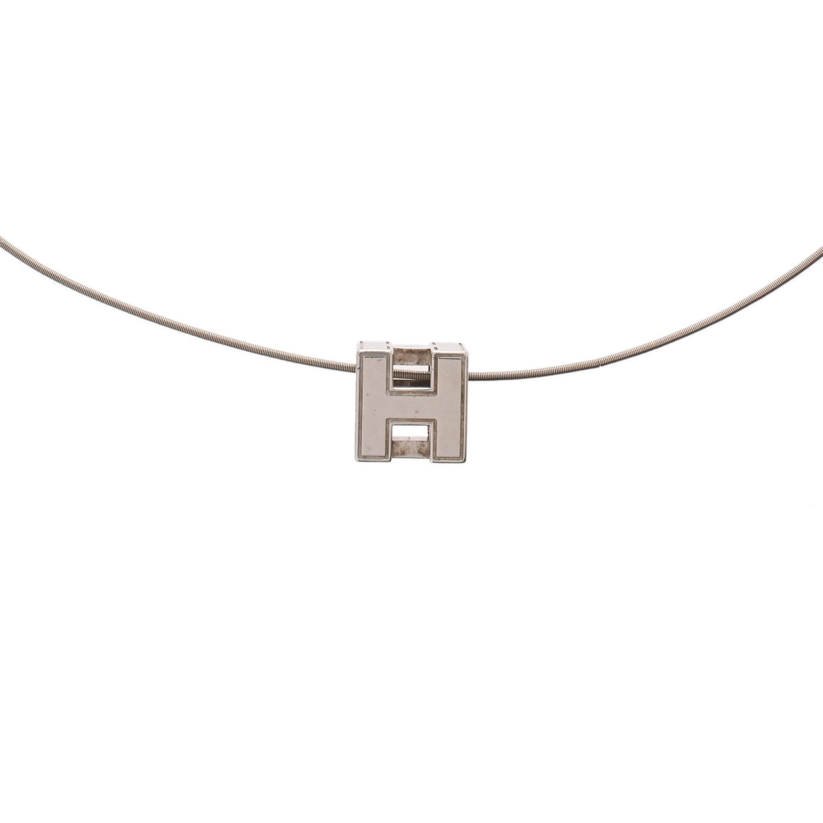 エルメスHキューブ シルバー レディース メタル ネックレス HERMES