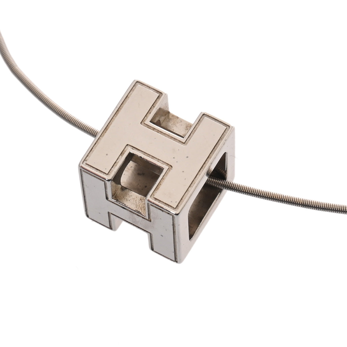 エルメスHキューブ シルバー レディース メタル ネックレス HERMES